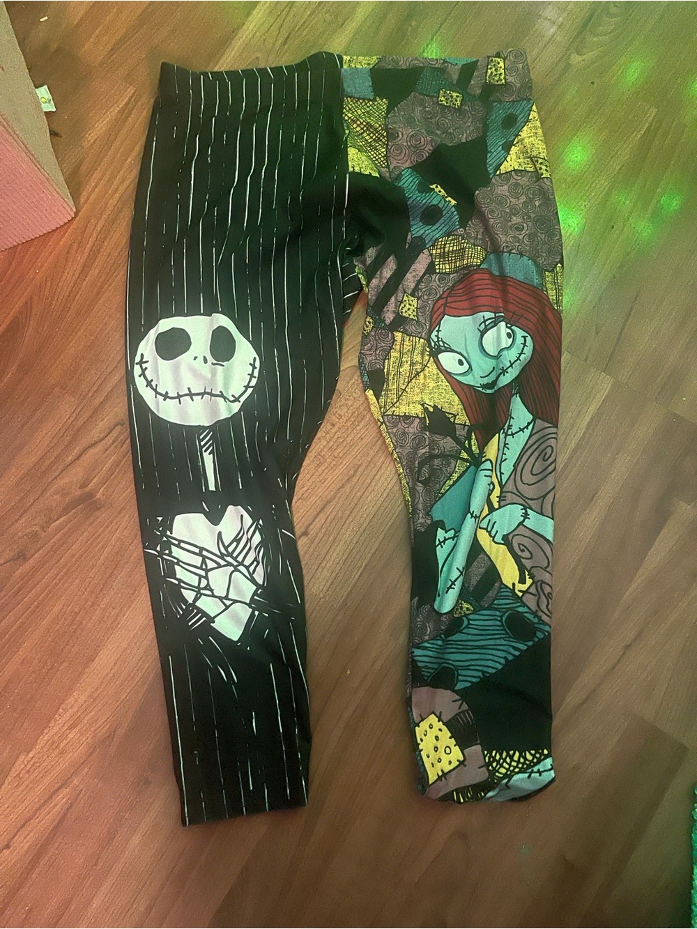 Hot Topic Patchwork Nightmare Before Christmas Leggings Jack Sally Halloween